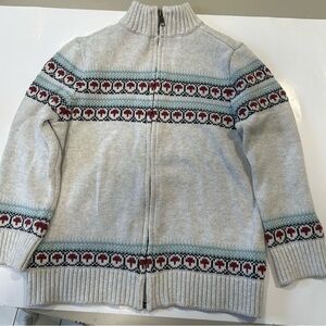 Tea collection sweater - “toasty traveler” zippered mock neck. Boys M 6/7